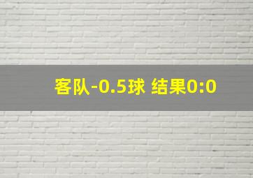 客队-0.5球 结果0:0